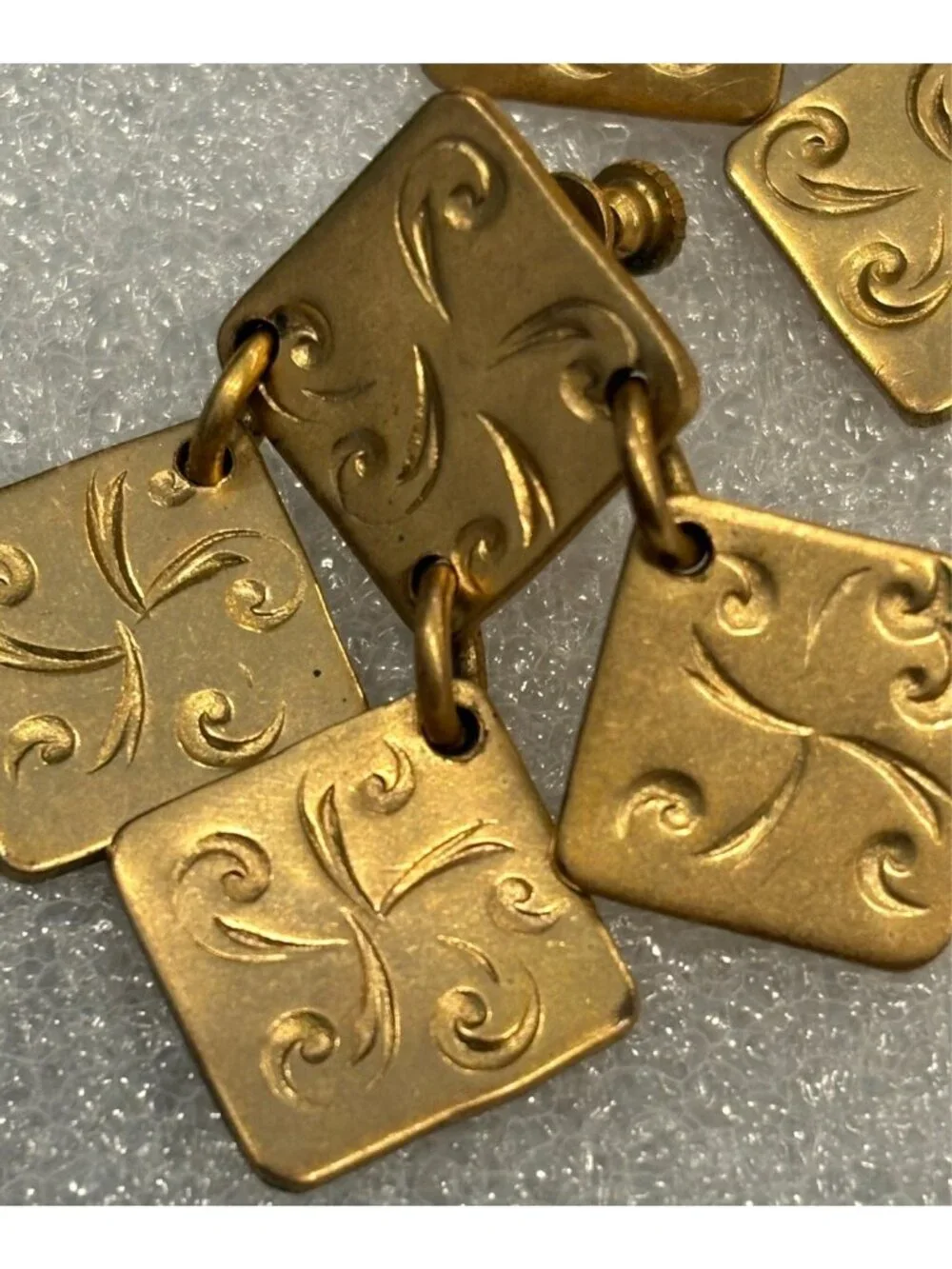 1960s Gret Barkin Hand Wrought Screw Back Earrings-Signed RARE